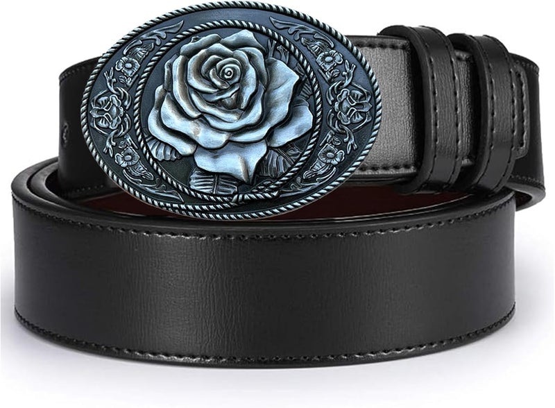 Seternaly Vintage Floral Rose Engraved Belt Buckle Western Cowboy Belt Buckles Fits 1.5 inch Belt for Men Women - Image 4